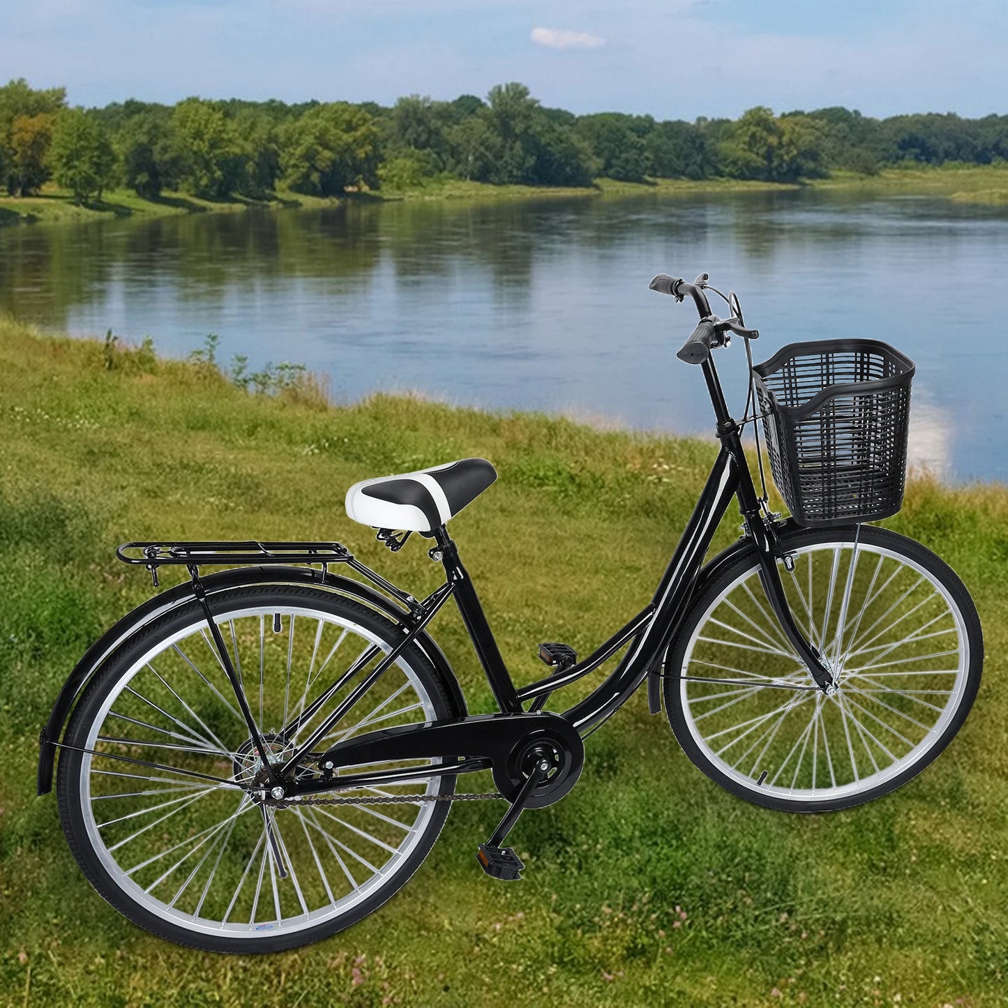 Commuting Bike26" Men's And Women's Adult Lightweight Commuter Vintage Single Speed Bike Wheelie Bike