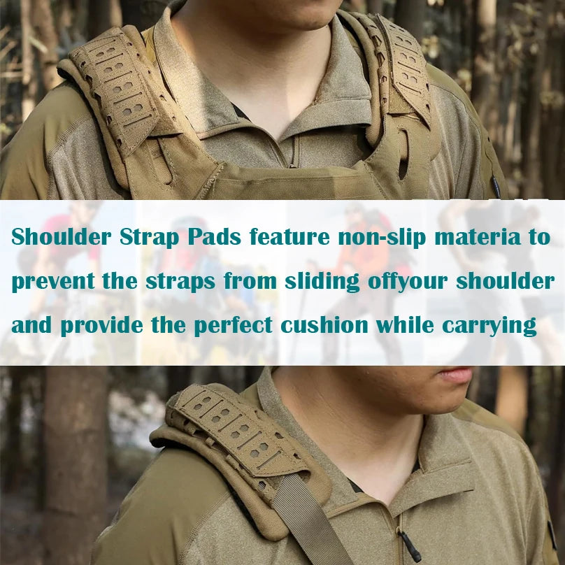 Tactical Shoulder Pad Strap Vest Comfort Cushion Laser Cutting Pad Nylon Mesh Protect Pads Molle For Hunting Vest Accessory