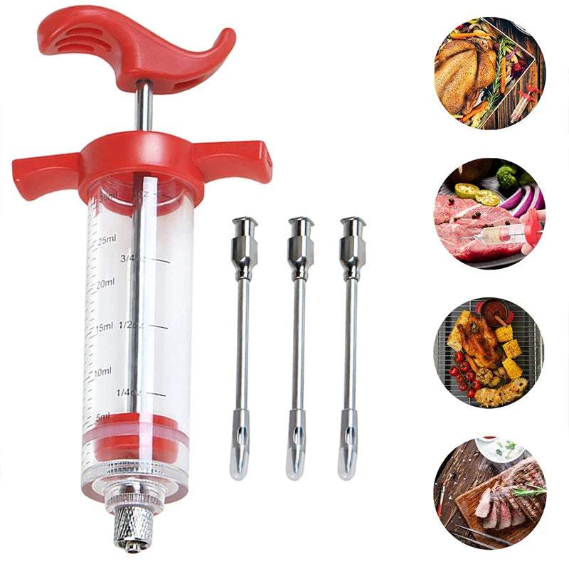 Roast Juice Syringe Seasoning Syringe Turkey Needle Marinated Beef Steak Barbecue Seasoning Syringe Needle kitchen Catering Tool