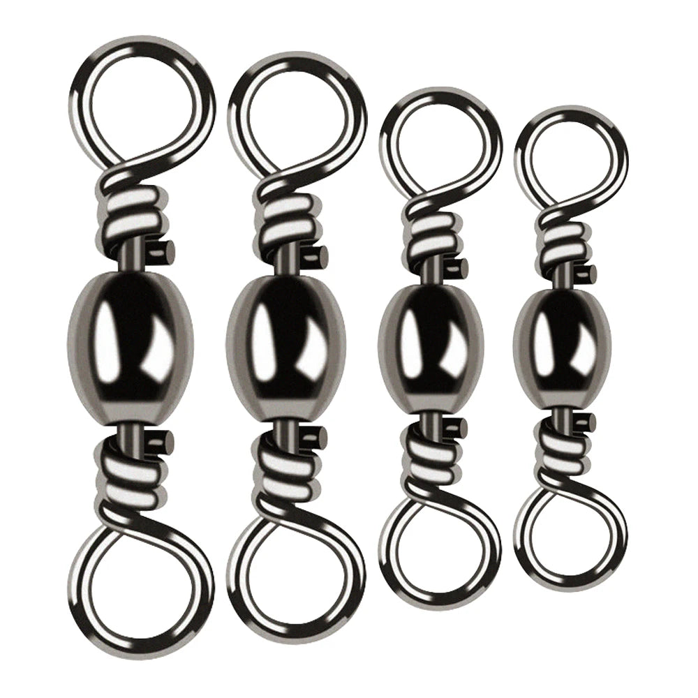 50Pcs Bottle Swivel High Speed Figure Eight Ring 8 Figure Ring Connector Fishing Gear Accessories