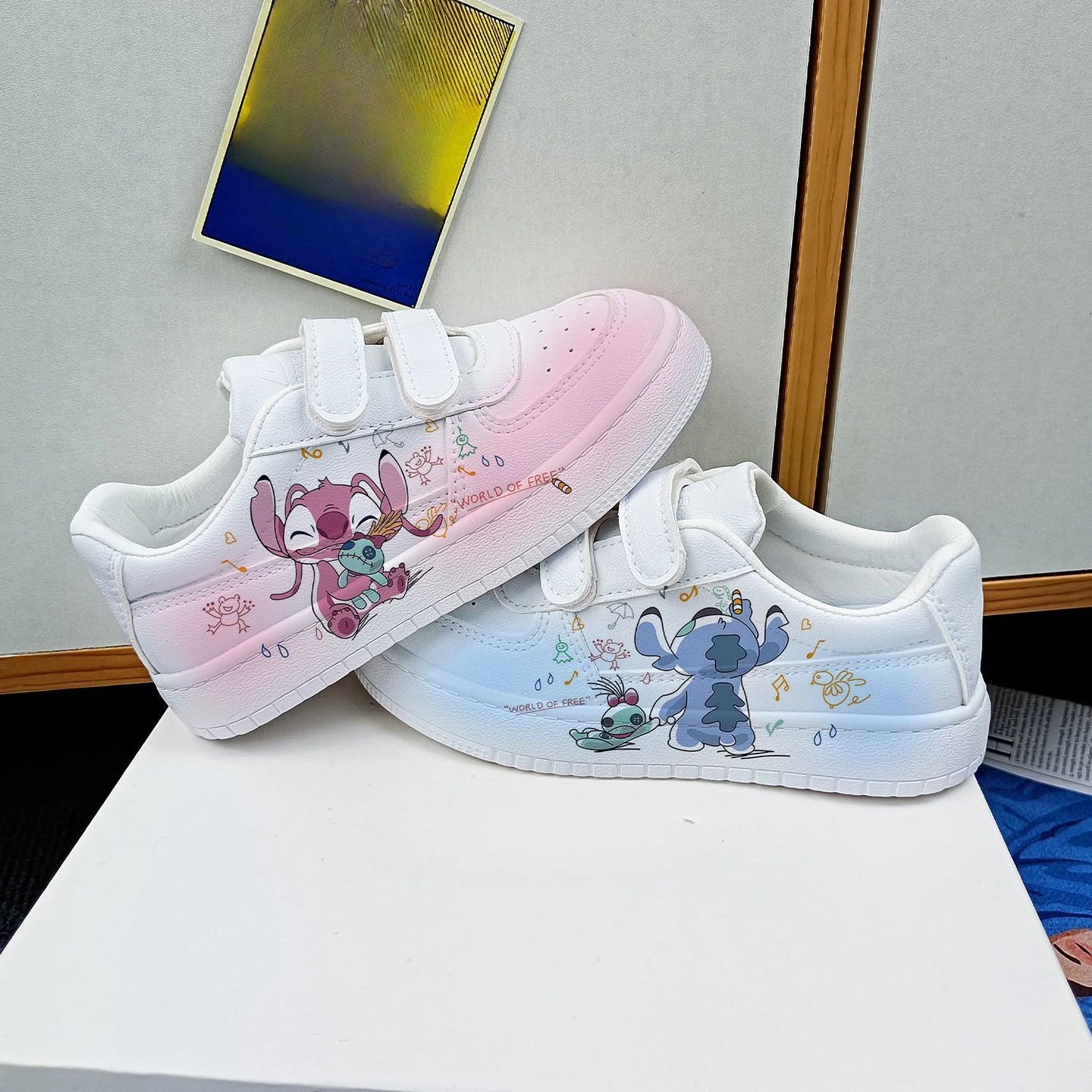 Disney kids Stitch princess cute Casual shoes non-slip soft bottom sports shoes for girl gift