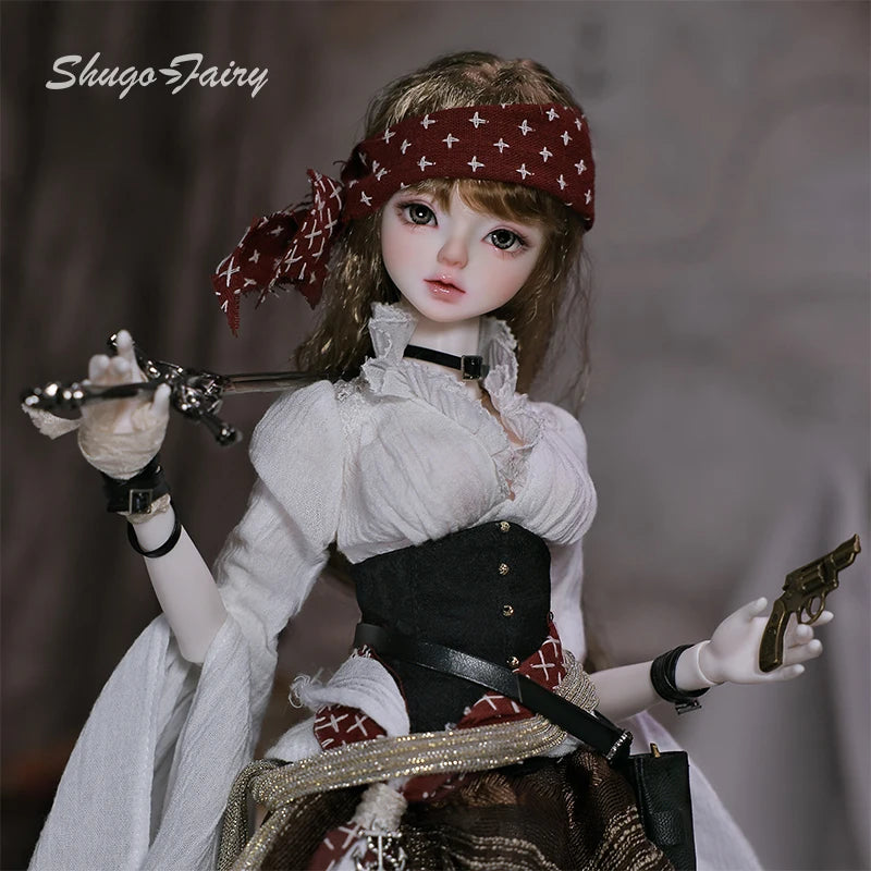 ShugaFairy Lynn Bjd Doll 1/4 Bariy Body  Middle Ages Sea Warrior Pirate Captain Moveable Joints Full Set FashionDoll