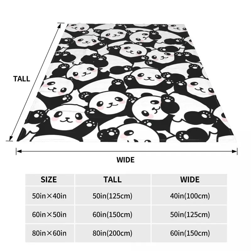 Cute Panda Cartoon Knitted Blankets Lovely Animal Flannel Throw Blanket Summer Air Conditioning Decoration Soft Warm Bedspreads