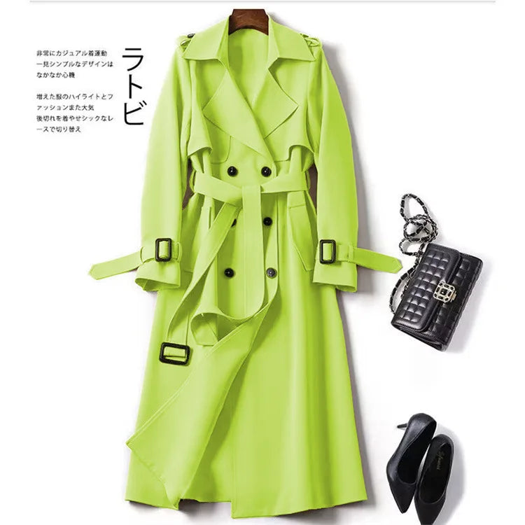 Autumn Winter Long Sleeve Trench Coat For Women 2024 Fashion Loose Office Lady Long Outerwears Jacket Coats Female Clothing