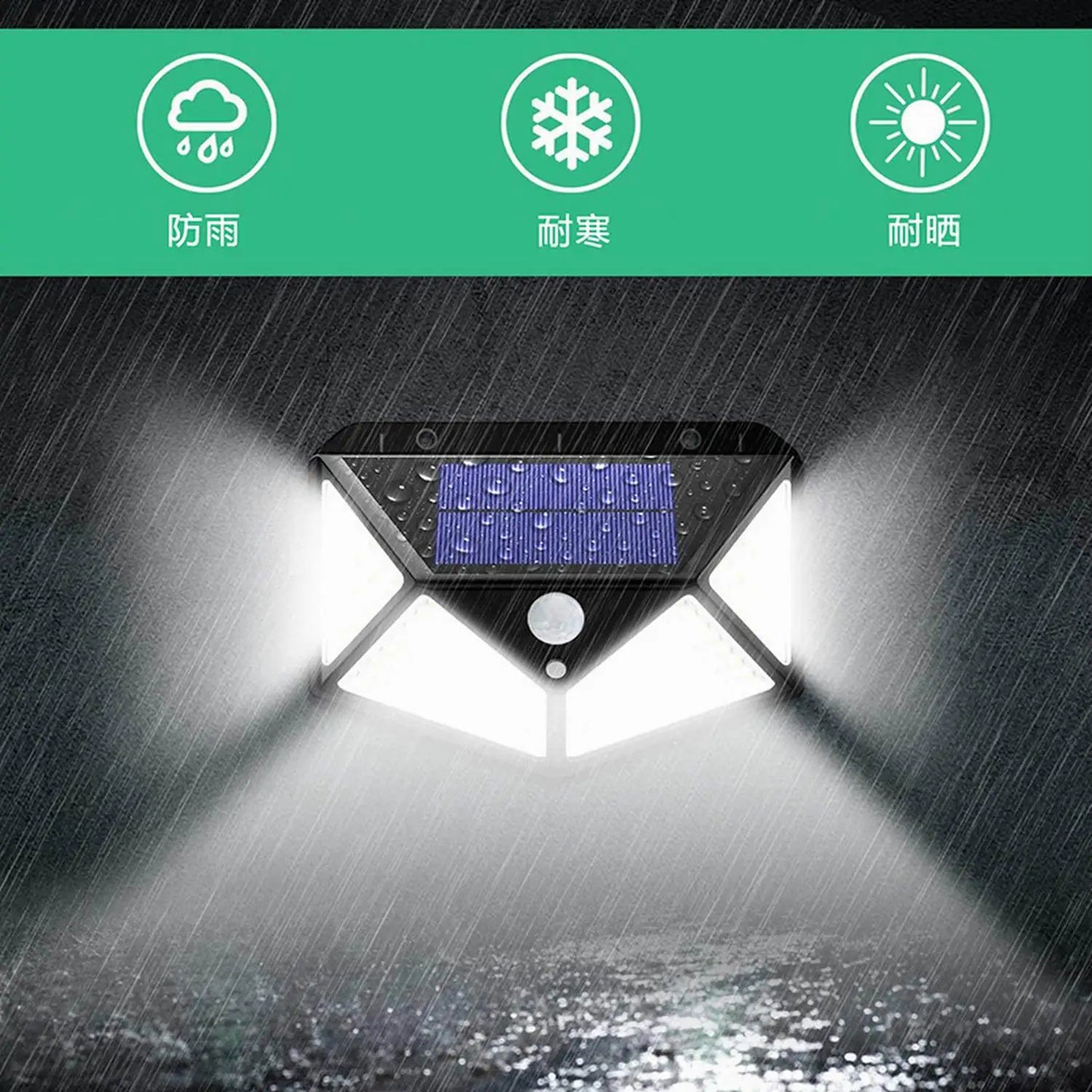 Solar Lights Outdoor 6 Pack, 100LED/3 Modes 270° Lighting Angle Motion Sensor Security Lights, IP65 Waterproof