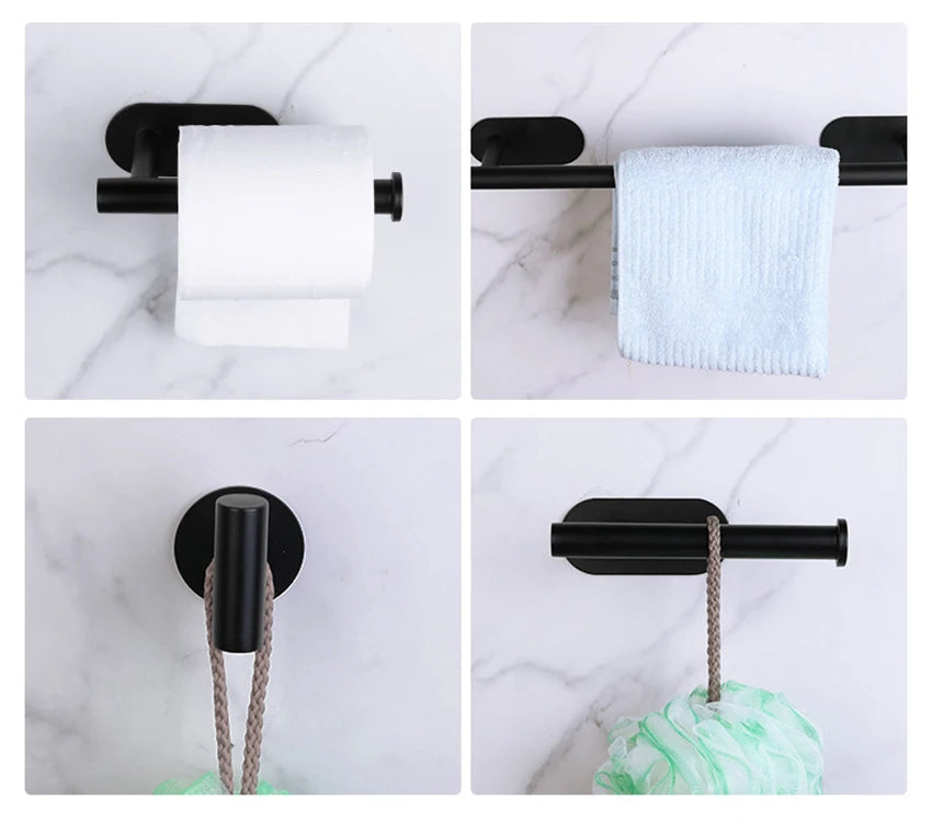 Stainless Steel Toilet Roll Paper Holder Rack Adhesive Hook Hanger Stainless Steel Bathroom Kitchen owel Tissue Dispenser Shelf