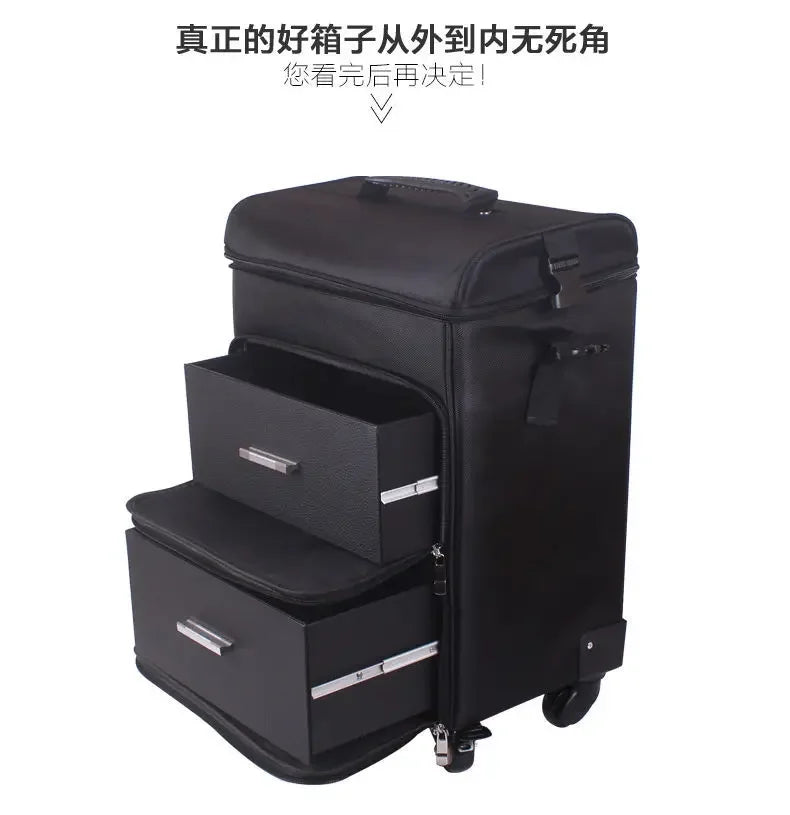 2024 New Large Makeup Box Artist Professional Beauty Cosmetic Cases Make Up Bag Tattoo Nail Multilayer Toolbox Storage Organizer