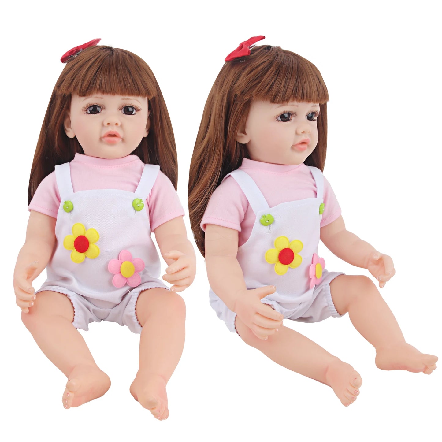 55CM 22 Inches Baby Reborn Girl Doll Full Body Soft Silicone Cute Newborn Dolls With Shoes,Clothes Girl's Best Gift Festival Toy