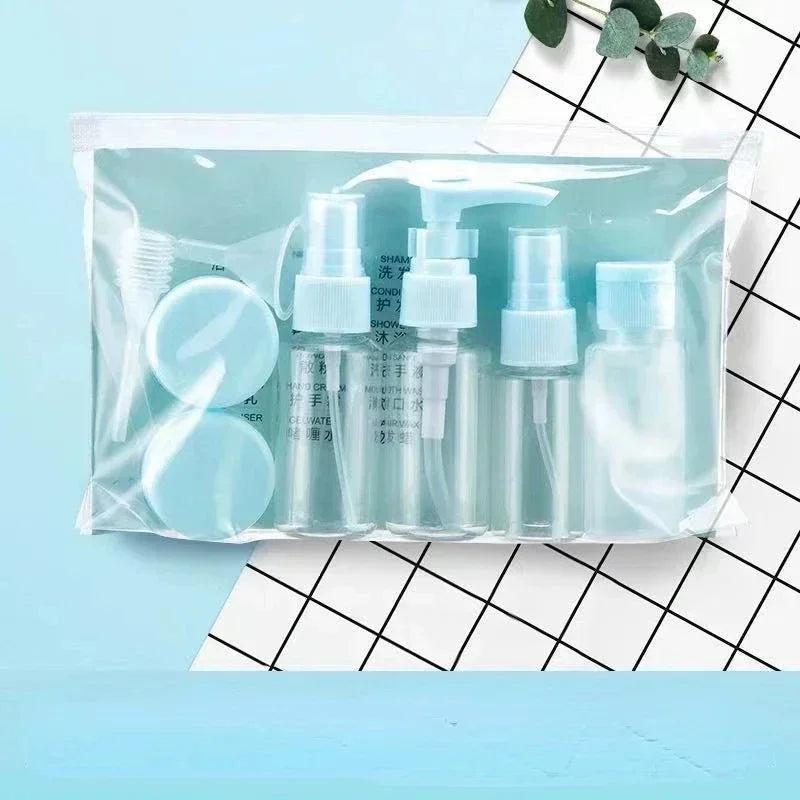 11pcs Travel Refill Bottles Portable Tool Empty Liquid Container Refill Spray Lotion Shampoo Shower Gel Tube Bottling Cosmetic