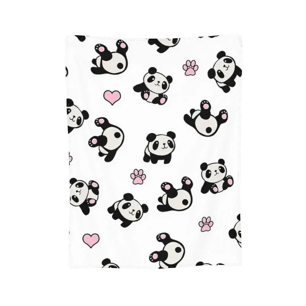 Panda Cute Animal Blankets Soft Warm Flannel Throw Blanket Bedspread for Bed Livingroom Picnic Travel Home Sofa