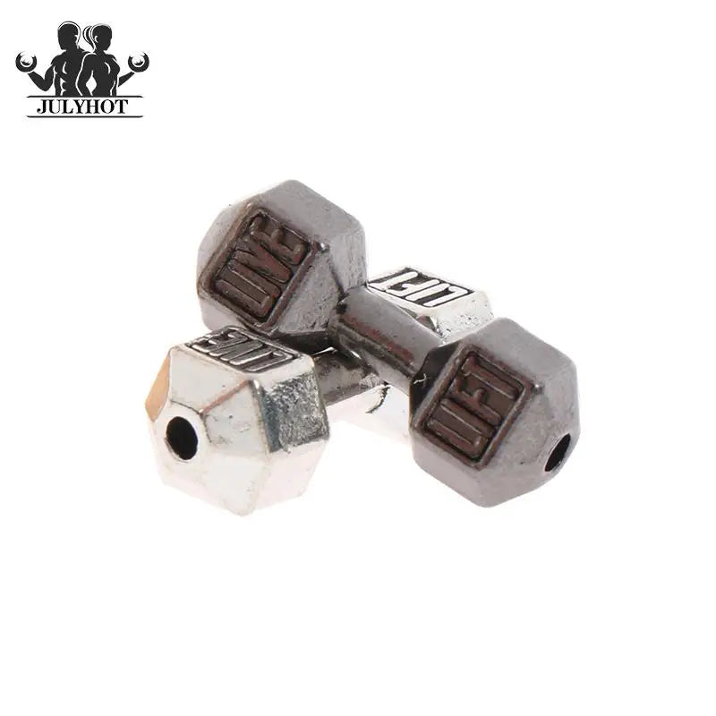 2Pcs 1/12 Dollhouse Miniature Barbell Dumbbells Fitness Weights Gym Model Toys Mini Dumbbells Weights Lifting Equipment