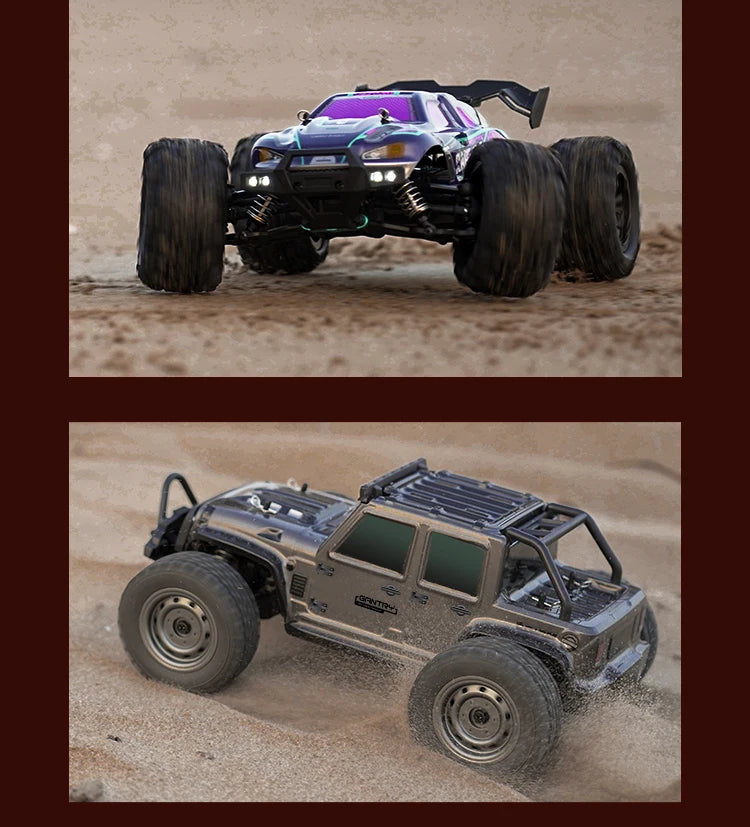 1:16 70KM/H Or 50KM/H 4WD RC Car With LED Remote Control Cars High Speed Drift Monster 4x4 Truck for Kids vs Wltoys 144001 Toys