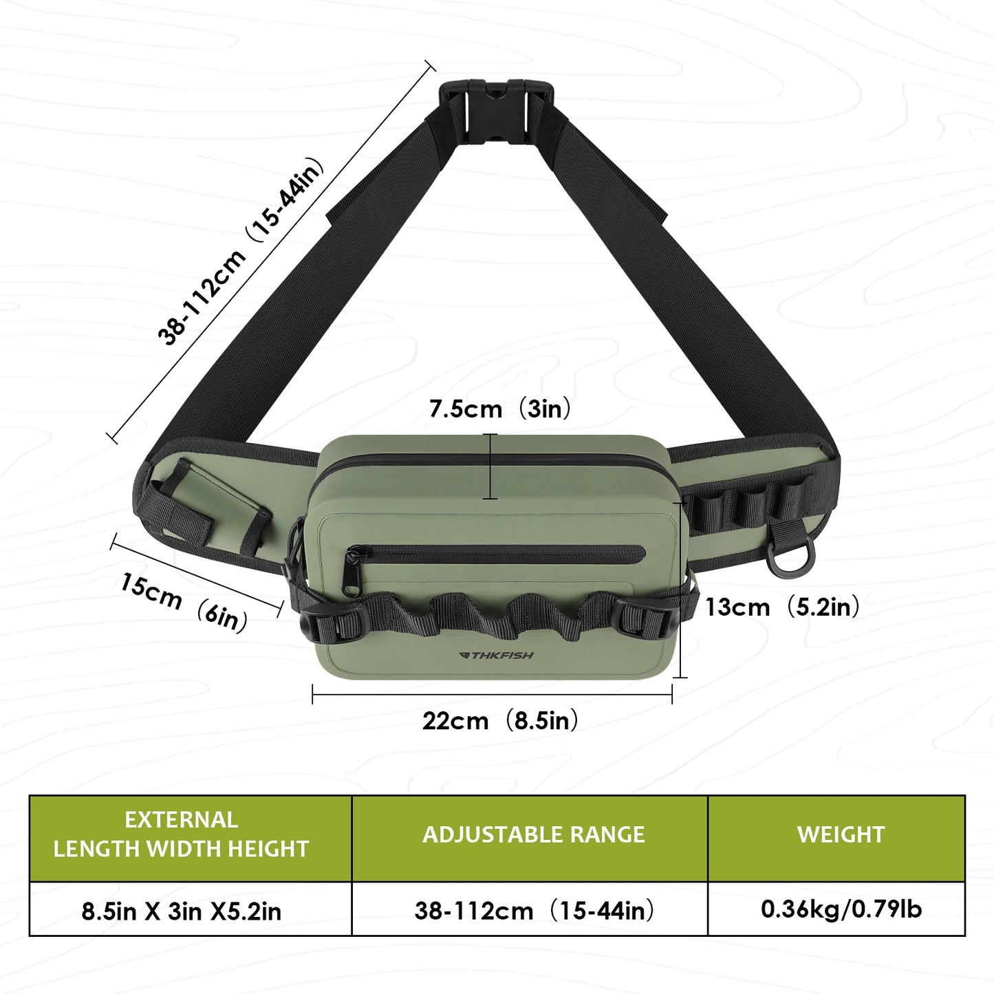 Waterproof Backpack for Fishing Trout Fishing Backpack Fly Fishing Sling Pack IPX8 Waterproof Fishing Storage Bag for Fly Fish