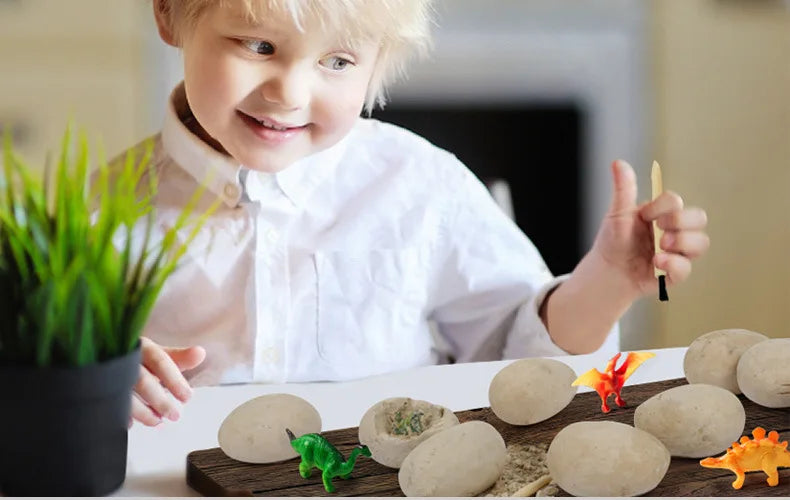 12PCS Archaeological Excavation Dinosaur Egg Fossil Puzzle DIY Dinosaur Egg Multiplayer Party Gift Toy Children's Science Mining