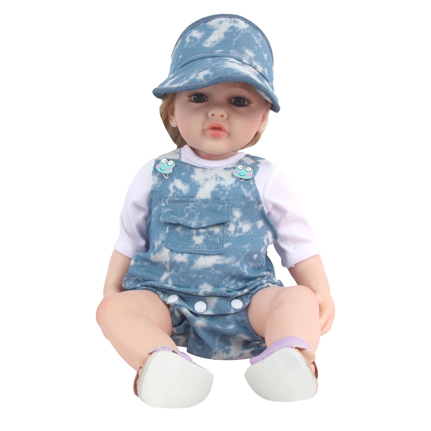 55CM 22 Inches Baby Reborn Girl Doll Full Body Soft Silicone Cute Newborn Dolls With Shoes,Clothes Girl's Best Gift Festival Toy