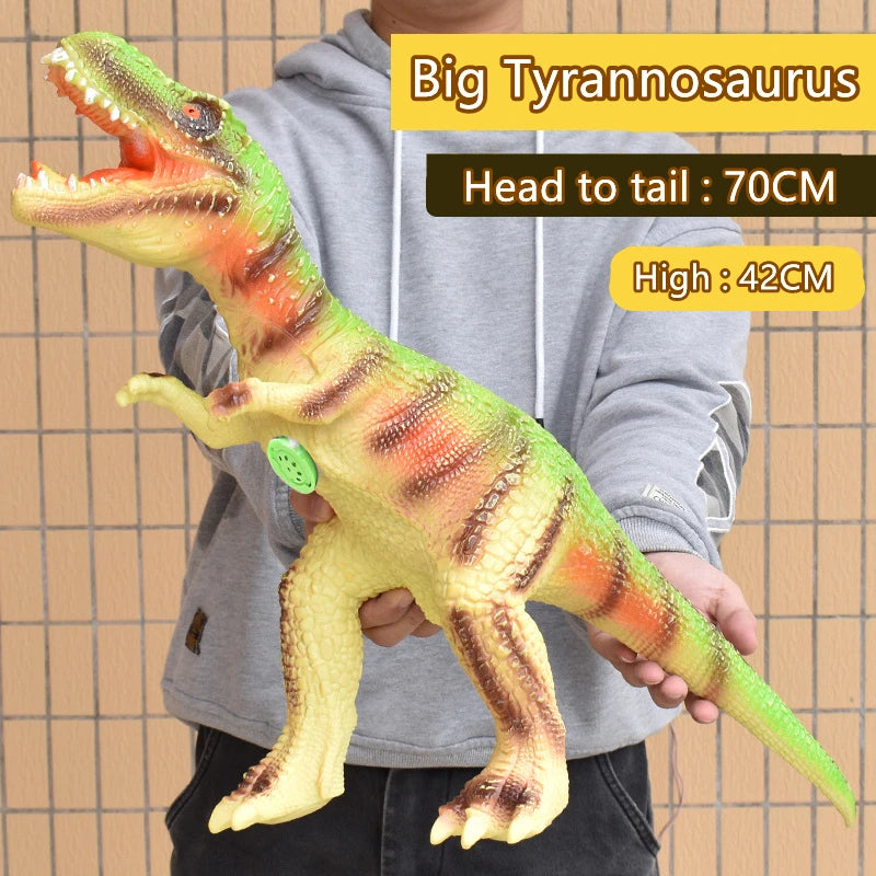 68CM Big Size Dinosaur Toy Jurassic Park Tyrannosaurus Rex Soft Puppets Velociraptor Shark Dinosaur Worlds Model Toys for Boys