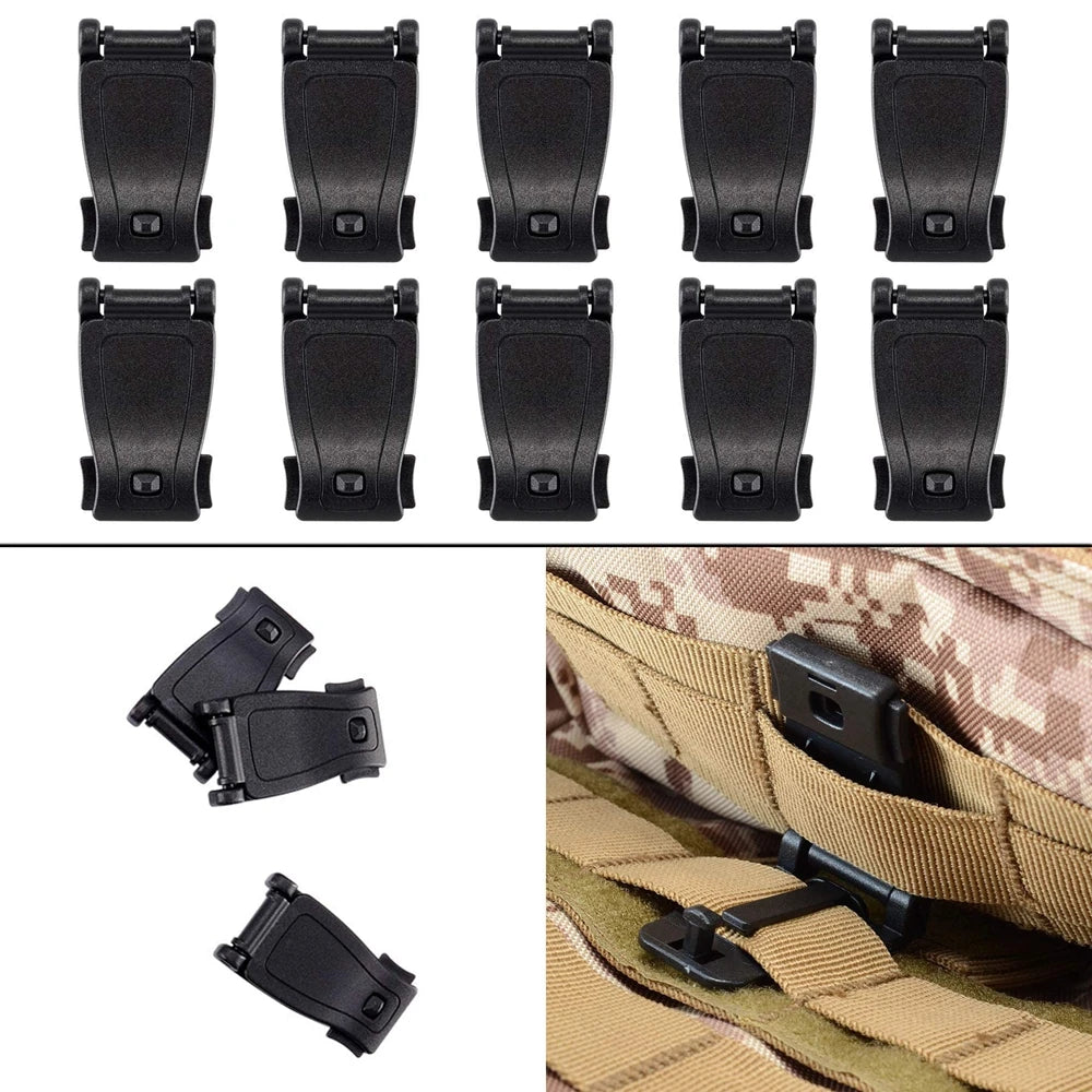 32/13PCS Molle Accessory Kit Outdoor Tactical Backpack Vest Waistband Locking Gear Mesh Support Elastic Buckle Hunting accessory