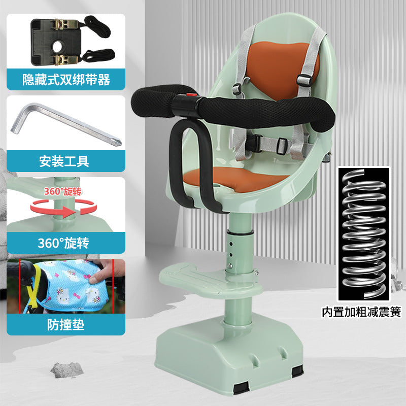 Motorcycle Front Child Seat Electric Vehicle Adjustable Safety Seat with Shock Absorption for Child Aged 9 Months To 4 Years Old