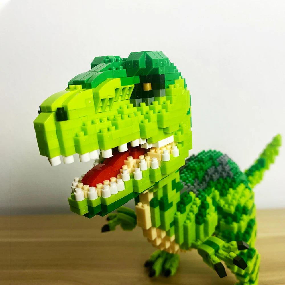 Knew Built Dinosaur Tyrannosaurus Rex or Velocira Models Micro Mini Building Blocks Puzzle Toys Perfect Gifts Desktop Decoration