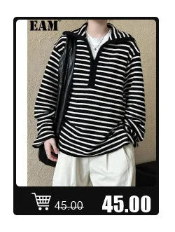 [EAM] 30% Wool X-Long Big Size Warm Woolen Coat New Lapel Long Sleeve Women Jacket Fashion Tide Autumn Winter 2024 1DH4053