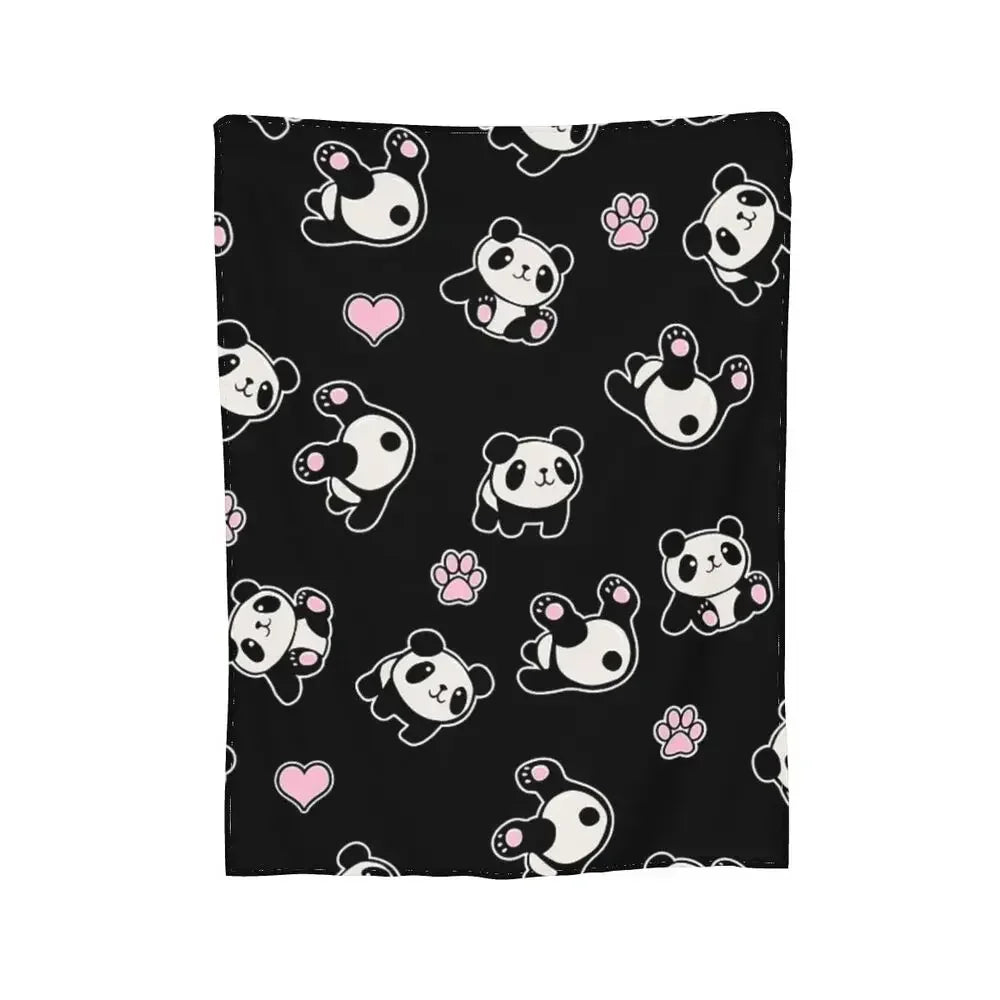 Panda Cute Animal Blankets Soft Warm Flannel Throw Blanket Bedspread for Bed Livingroom Picnic Travel Home Sofa