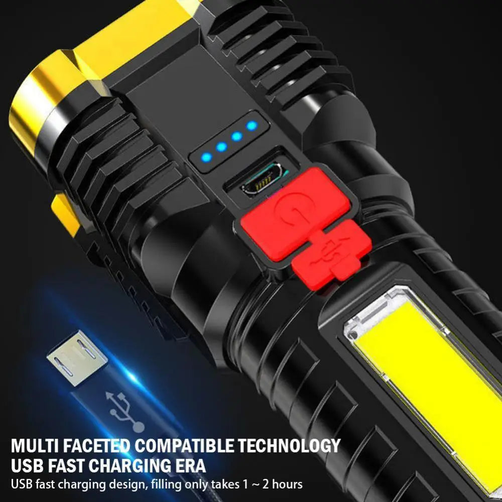 Light High Quality 18650 Battery Usb Charging Led Waterproof Camping Hand Lamp Outdoor Flashlight Super Bright Flashlight Lamp