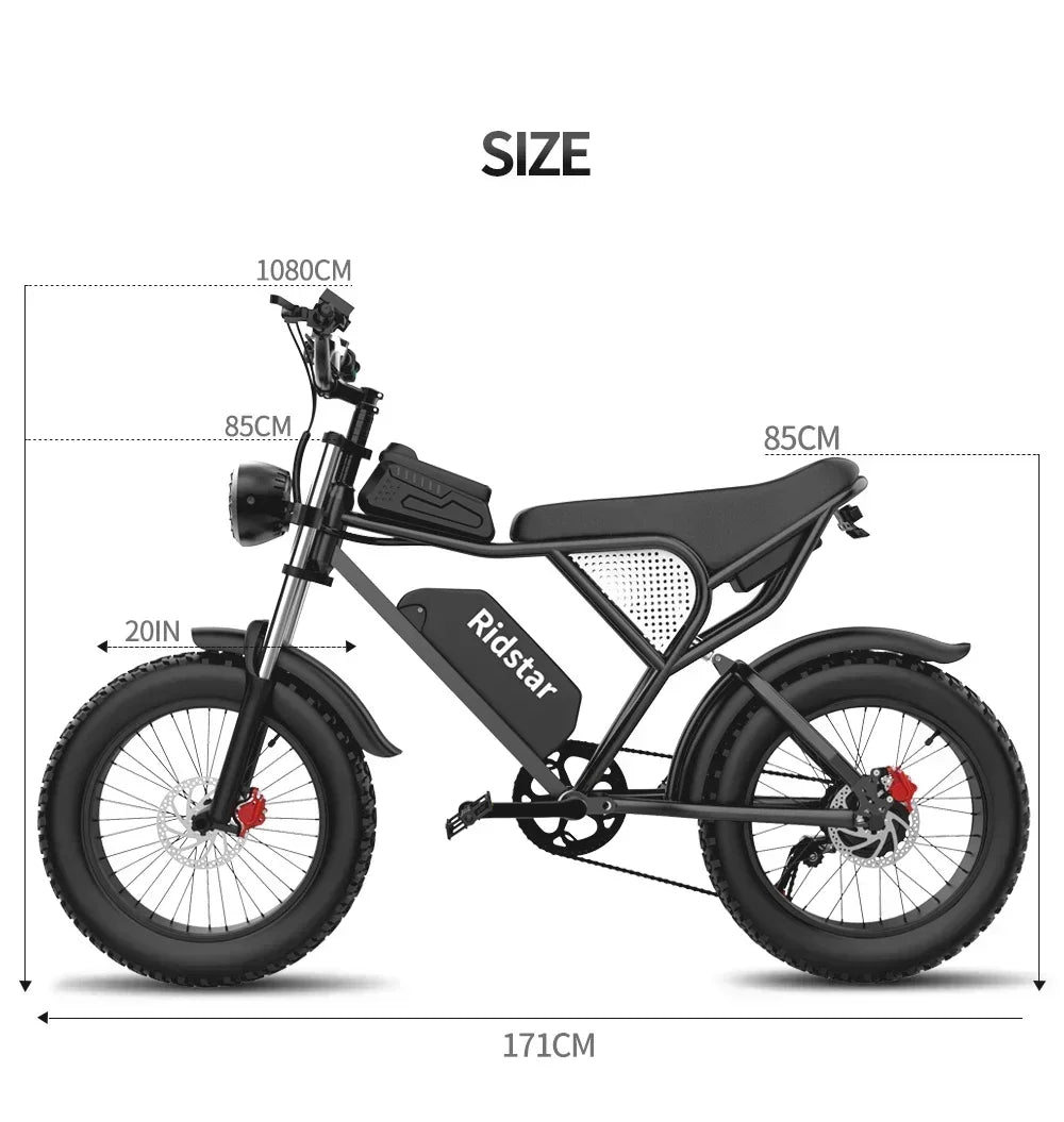 Electric Bicycle 2000W Powerful Motor 52V40AH Removable Battery Oil Brake 20*4.0inch Fat Tire Ebike Snow Mountain Electric Bike