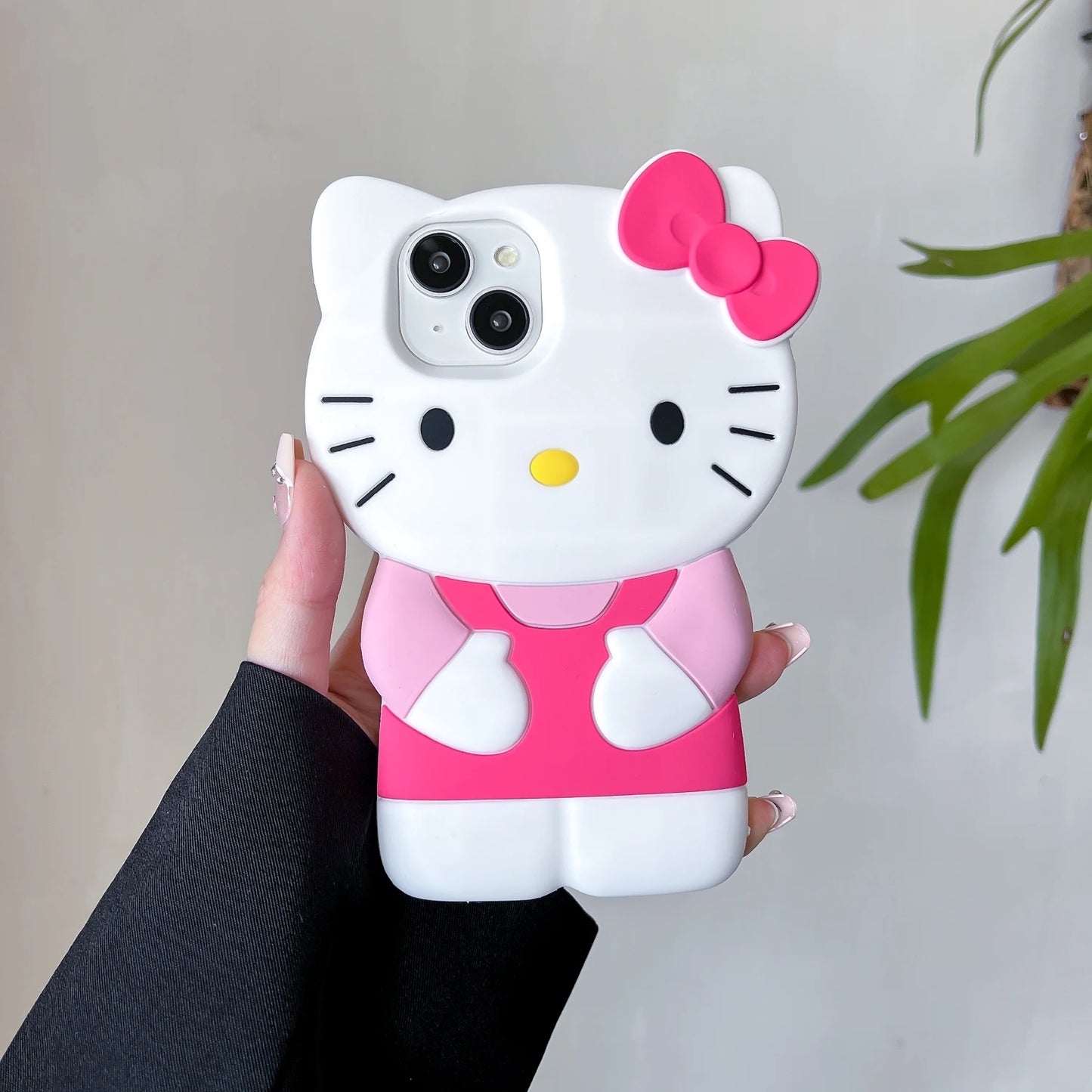 For iPhone 15 14 Plus 13 Pro Max 12 Mini 11 X XS Max XR 7 8 SE Color Bowknot Hello Kitty Cartoon Silicon Back Soft Phone Case