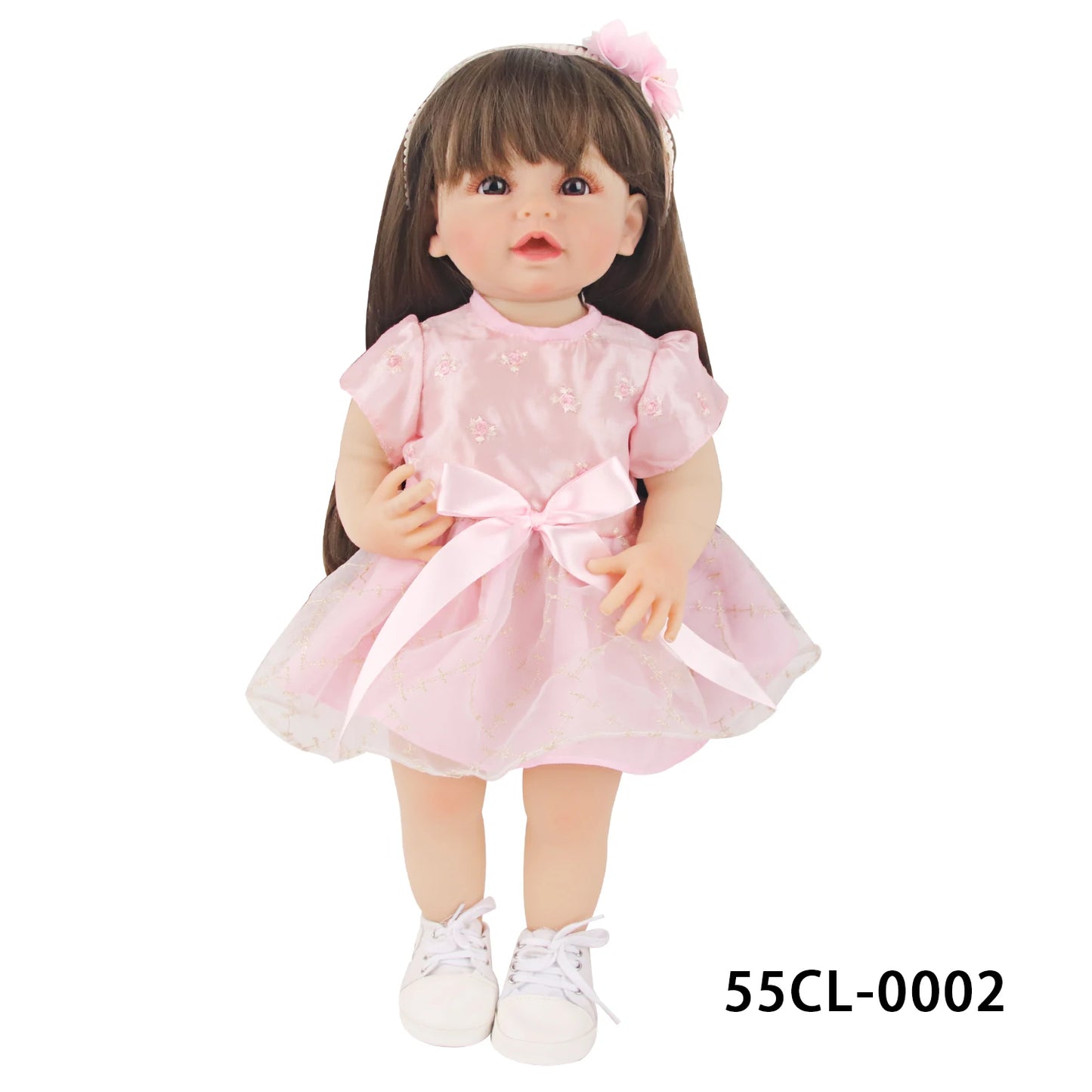 55CM 22 Inches Baby Reborn Girl Doll Full Body Soft Silicone Cute Newborn Dolls With Shoes,Clothes Girl's Best Gift Festival Toy