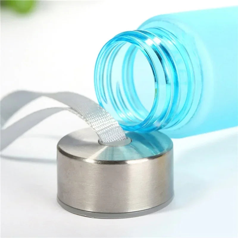 Frosted Transparent Plastic Cup With Rope Drinking Bottle Sports Couple Water Cup Drinkware Thermos for Water Bottles Jug Dining