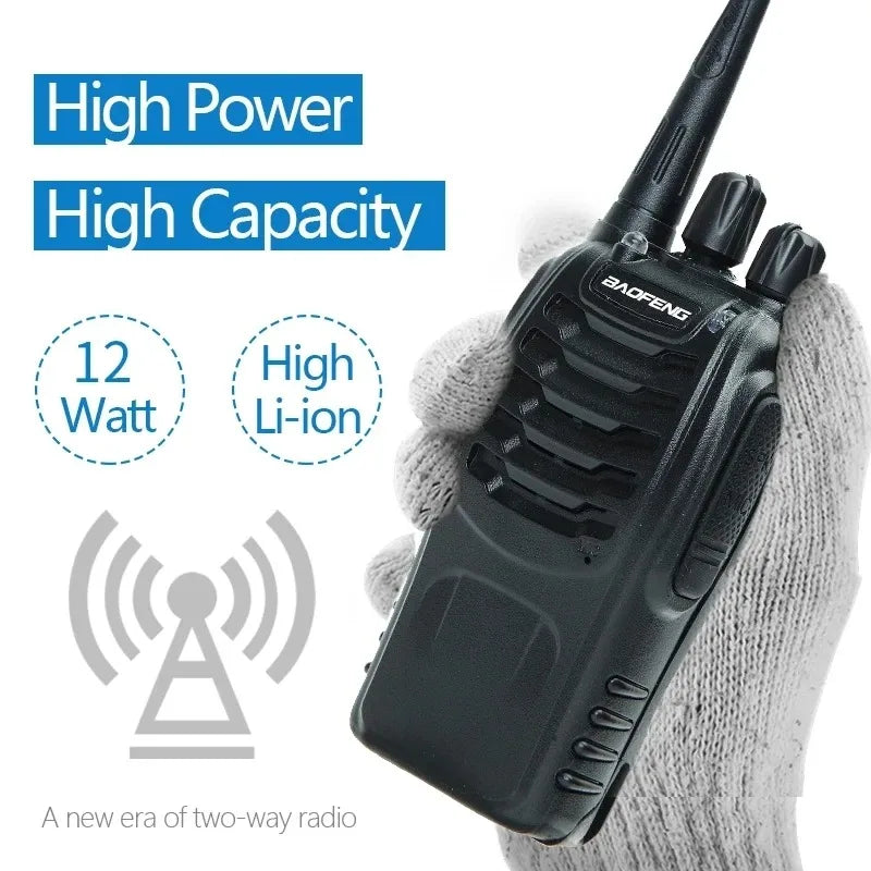 Baofeng Official Store 2Pcs BF 888S Walkie Talkie UHF 400 470MHz Long Range Two Way Ham Radios Transceiver for Hunting Hotel