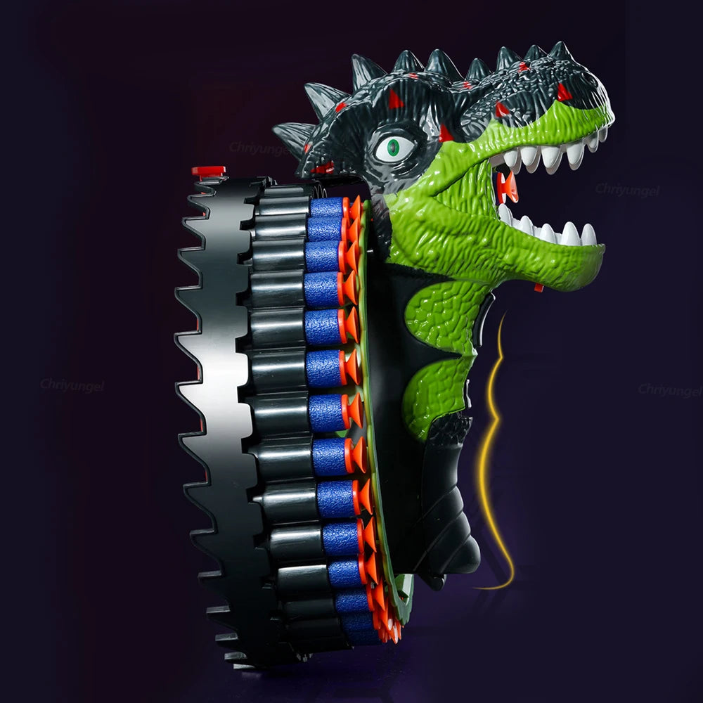 Soft Bullet Gun Toy Kids Spinning Dinosaur Wrist Gun Boys Toys Electric Burst Pistol Parent-child Blaster Shooting Game