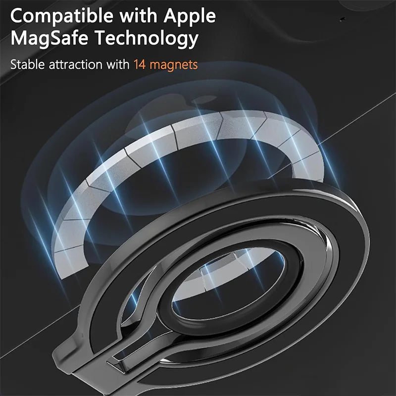 Magnetic Bracket Finger Ring Magnetic Holder Strong Magnet Mobile Phone Stand 360° Rotating Foldable Stand for Car Tabletop