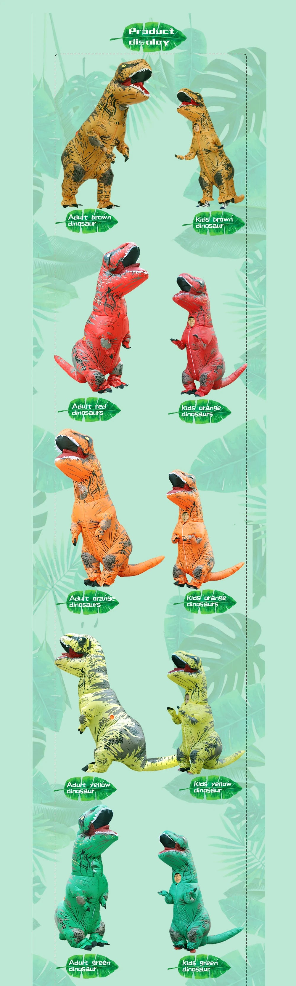 Halloween Mascot T-Rex Dinosaur Inflatable Costume Cartoon Doll Props Cosplay for Adult Kid Cosplay Christmas Funny Suits