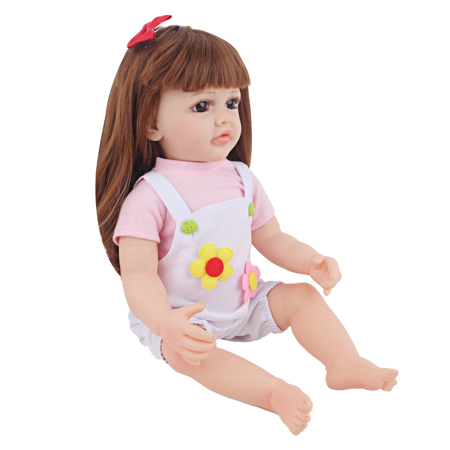 55CM 22 Inches Baby Reborn Girl Doll Full Body Soft Silicone Cute Newborn Dolls With Shoes,Clothes Girl's Best Gift Festival Toy