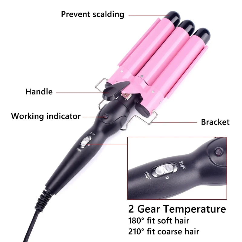 Xiaomi Professional Hair Curler Irons Ceramic Triple Barrel Hair Curler Irons Hair Wave Styling Tools Hair Styler Wand Equipment