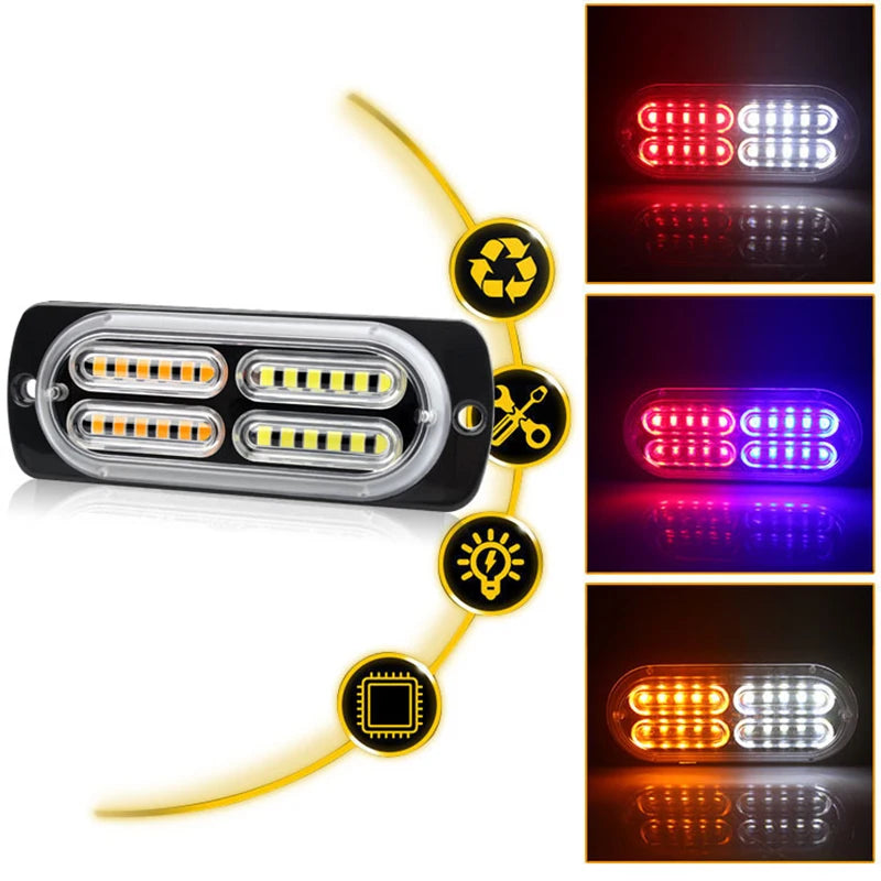 288 SMD 16in1 LED Strobe Warning Light Cheap Strobe Grille Flashing Lightbar Truck Car Beacon Lamp Amber Traffic Car Light