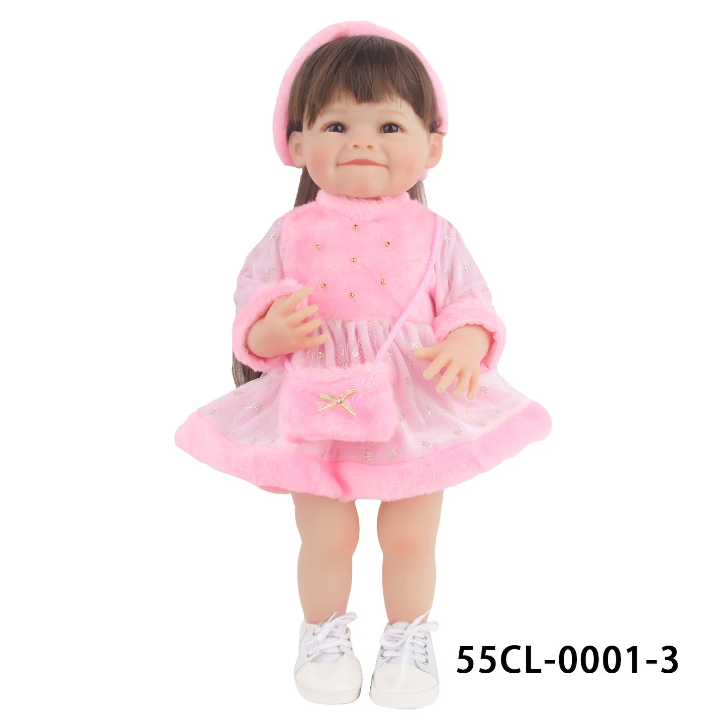 55CM 22 Inches Baby Reborn Girl Doll Full Body Soft Silicone Cute Newborn Dolls With Shoes,Clothes Girl's Best Gift Festival Toy