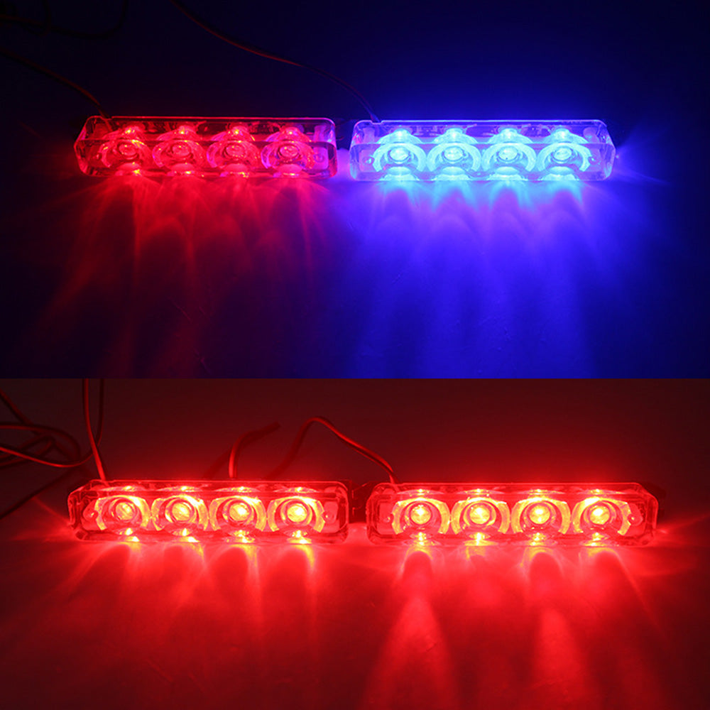 2PCS Police Strobe Lights Red Blue Flasher Auto Stroboscopes LED Strobe Light Automotive Emergency Warning Lamp For Motorcycle