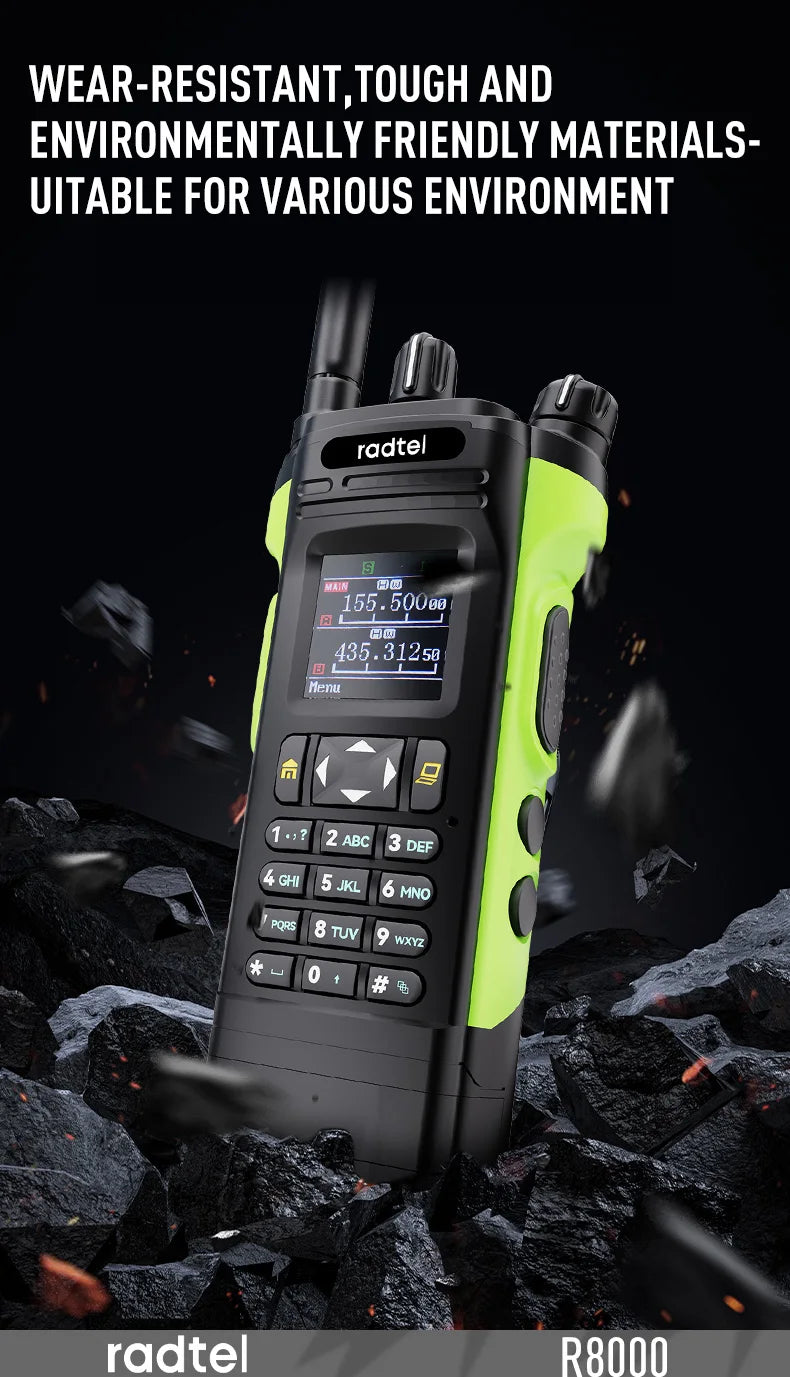 Radtel R8000（APX-8000） 136-174/400-520Mhz Ham Radio Dual Display Air Band Walkie Talkie Long Range Portable Two-Way Radio