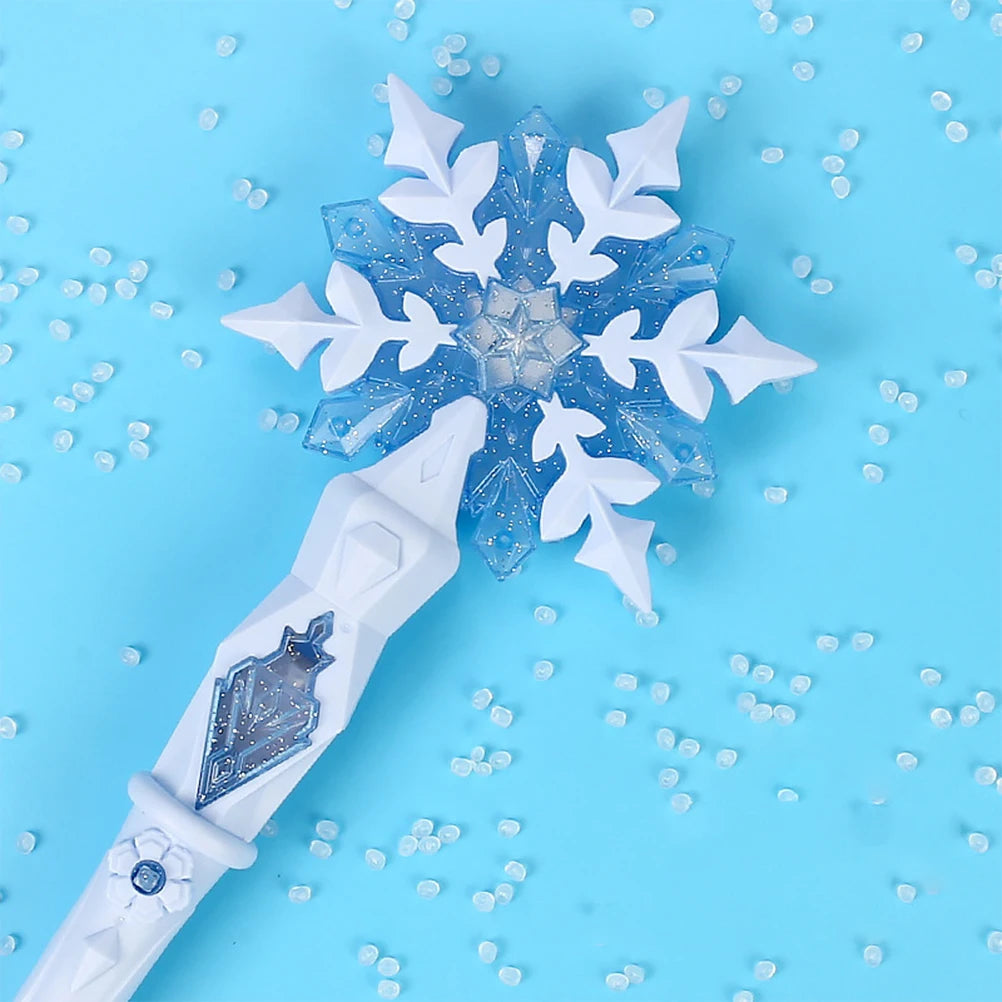 Light Up Glow Snowflake Wand Kid Girl Cosplay Light Up Snowflake Wand Glow Snow Stick Glow Stick Princess Queen Role Play Wand