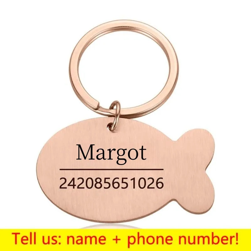 Personalized Engraved Cat Dog Pet ID Tag Dogs Anti-lost Collar Charm Engraving Pet Name Collar for Puppy Cats Collar Accessories