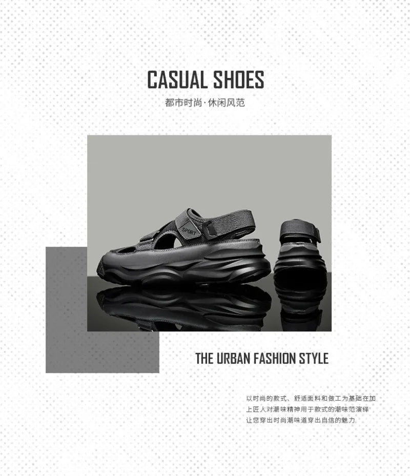 Sandals for Men Summer Cave Casual New Baotou Sports Shoes Men's Water Proof Sandals for Male Beach Shoes Platform Sandals 슬리퍼44