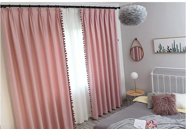 Pink Blackout Curtains for Living Room Cotton Linen Modern Curtains for Girls Bedroom Shading Window Drapes Custom Home Decor