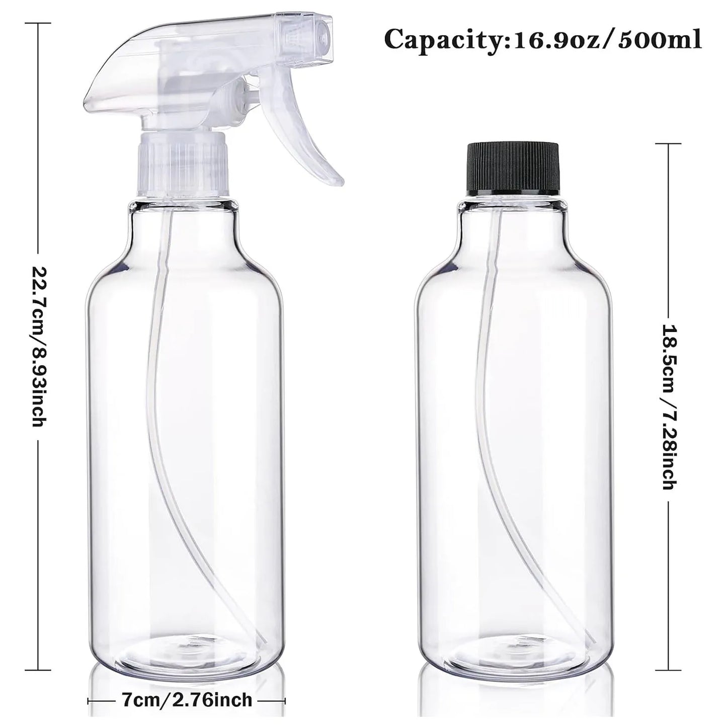 1 Pack Plastic Spray Bottles Empty Spray Bottle 16.9oz/500ml  Water Bottle for Cleaning Solutions, Plants, Pet, Hair, Cooking