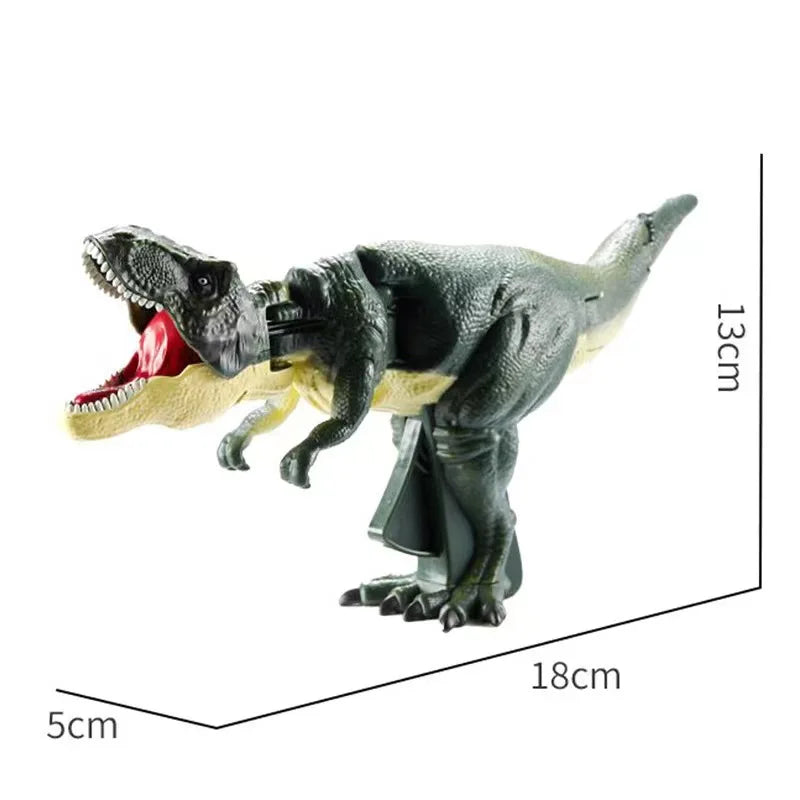 18cm Biting Green Red Tyrannosaurus Rex Dinosaur Hand Control Spring Swing Decompression Fingertip Kids Toy Birthday Boy Gift