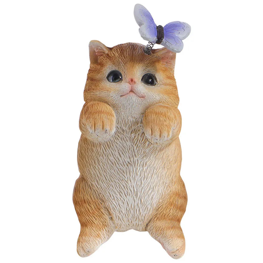 Resin Cat Figurines Miniature Decor Home Fairy Garden Accessories For Mini Landscapes