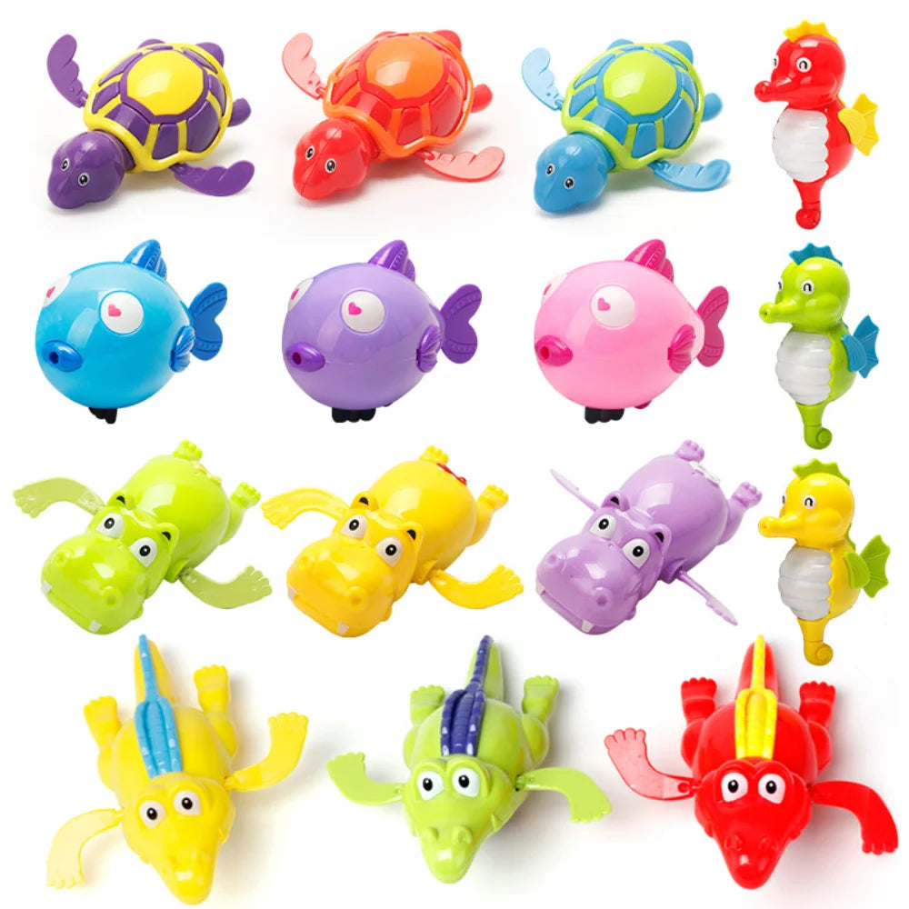 Single Sale Cute Cartoon Animal Tortoise Classic Baby Water Toy Infant Swim Turtle Wound-up Chain Clockwork Kids Beach Bath Toys