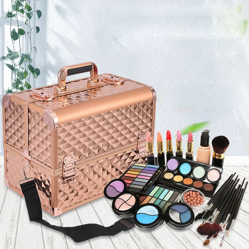 New Beauty Makeup Box Artist Professional Cosmetic Cases Make Up Tattoo Nail Multilayer Toolbox Storage Organizer Suitcase Bag