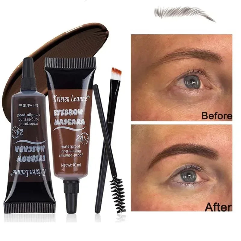 Waterproof Eyebrow Cream with Eyebrow Brush Natural Eyebrow Enhancers Gel Long Lasting Black Brown Wild Eyebrows Tinted Makeup